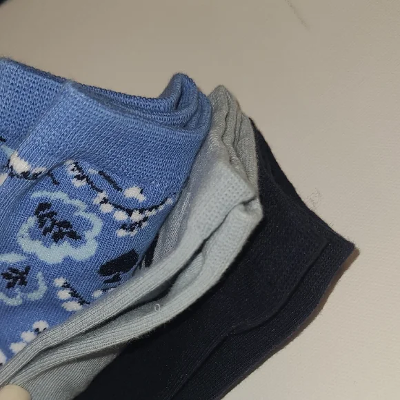 Kate Spade Blue Patterned Crew Socks Three Pairs - Picture 2 of 4